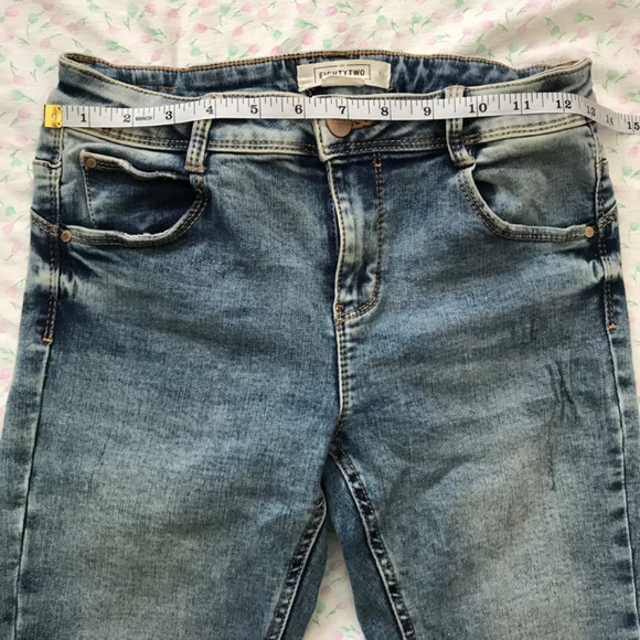 EightyTwo Denim Acid Wash Skinny Ankle Jeans Size 5 Pockets Light Blue - Picture 8 of 16